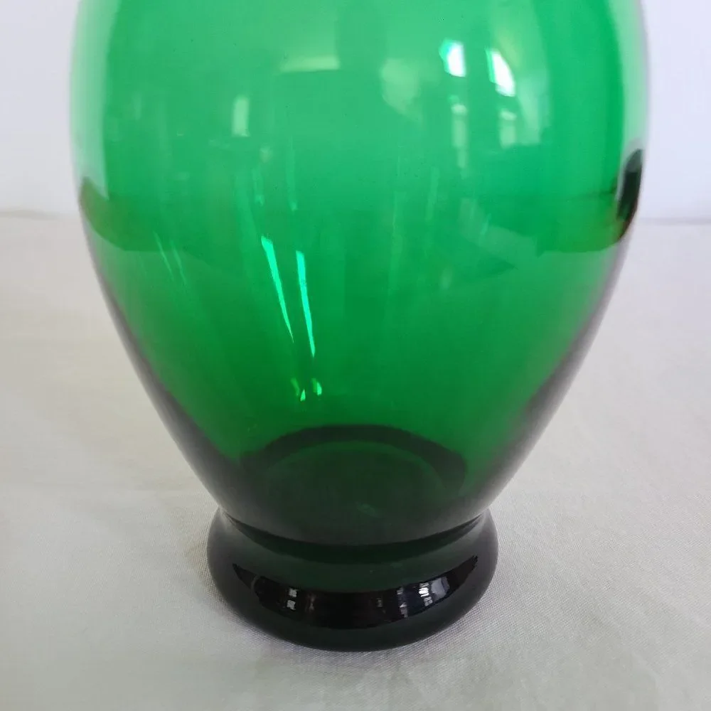 Vintage Anchor Hocking MCM Emerald Forest Green Coolidge Glass Anchor Glass Vase